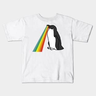 Animals with Rainbow Puke Penguin Kids T-Shirt